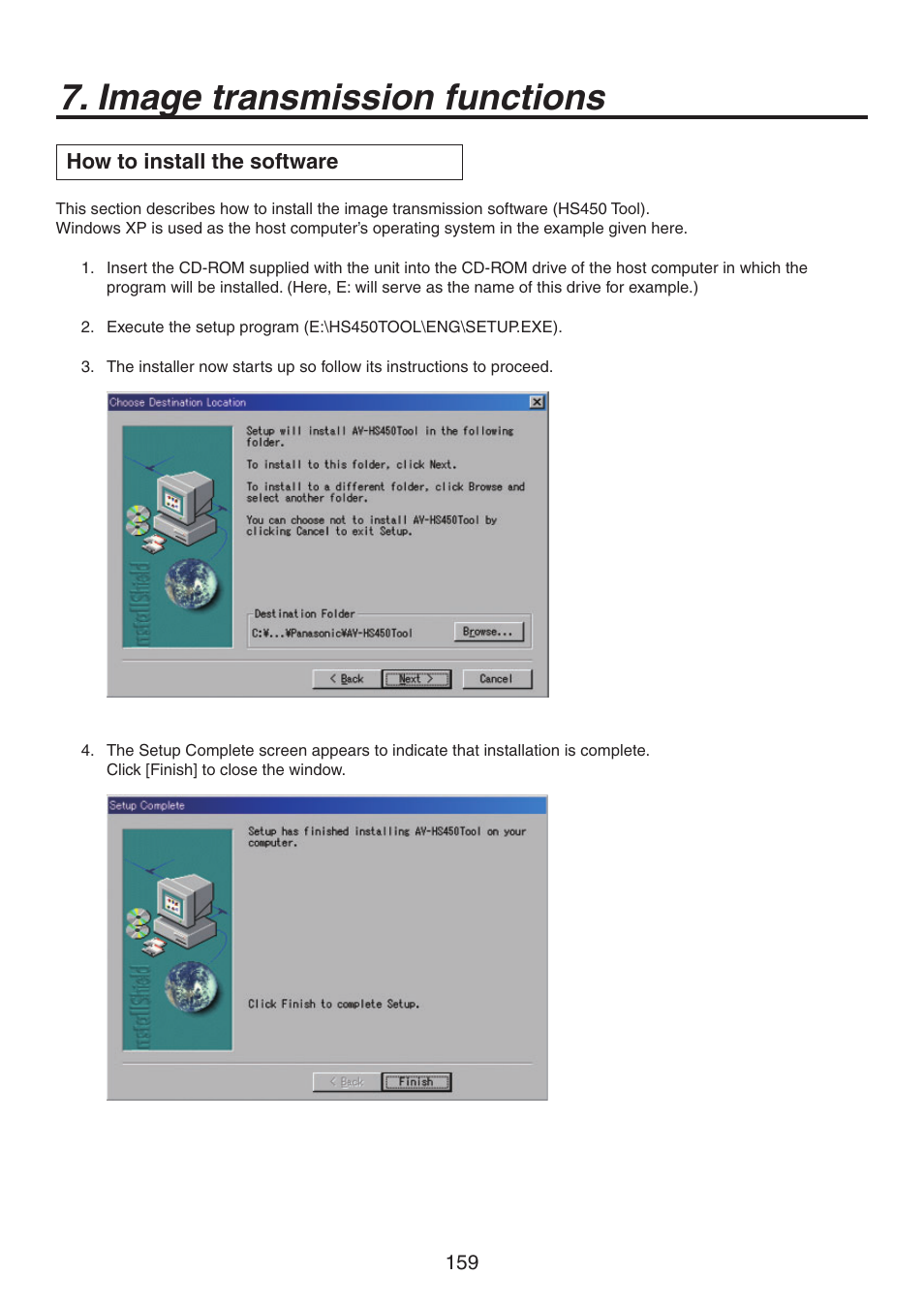 Image transmission functions | Panasonic AV-HS450N User Manual | Page 159 / 190