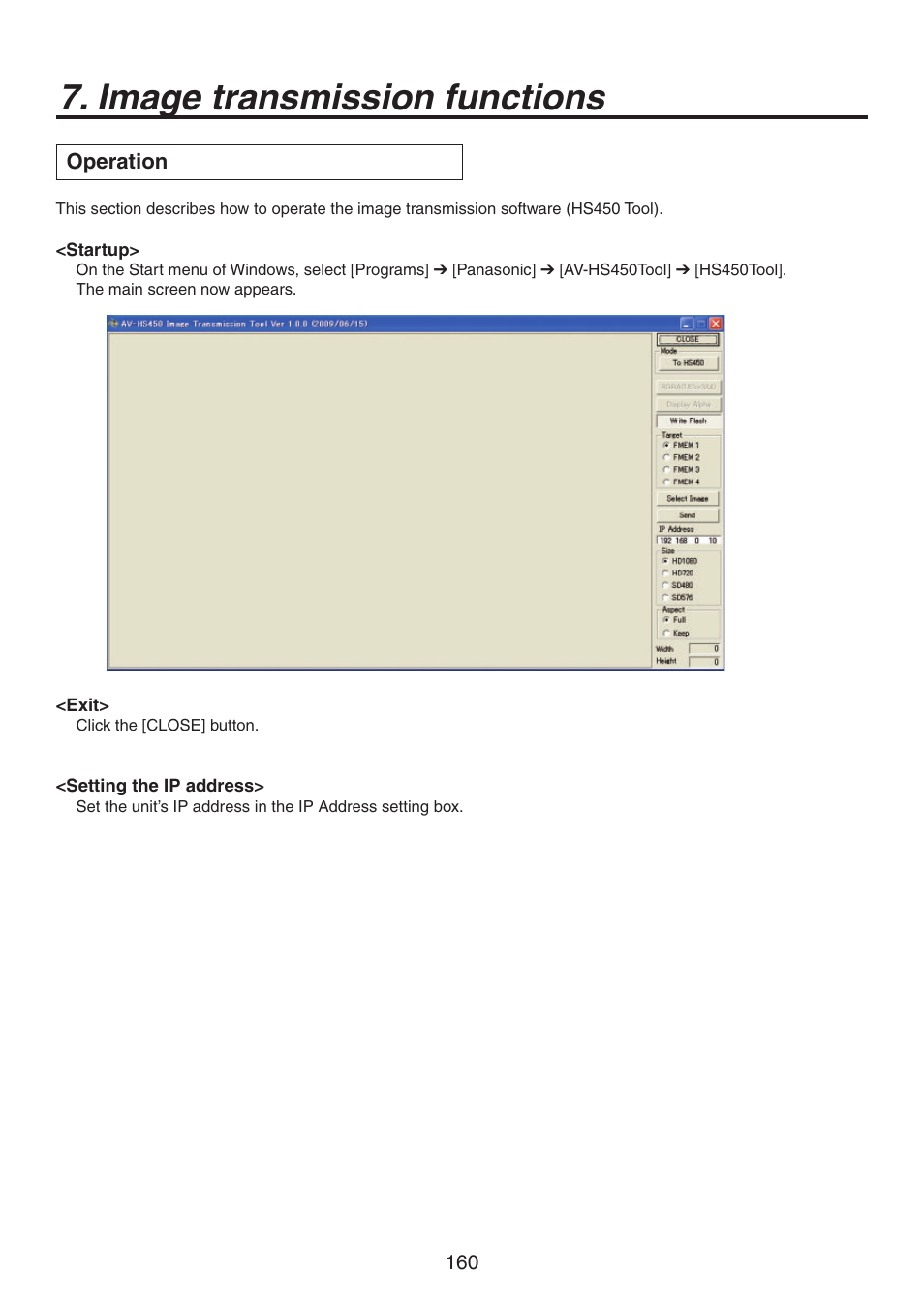 Image transmission functions | Panasonic AV-HS450N User Manual | Page 160 / 190