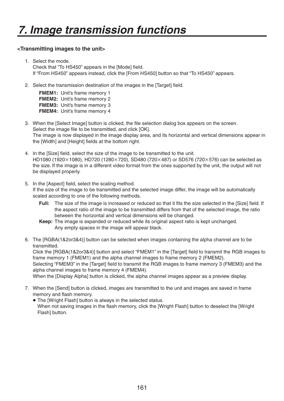 Image transmission functions | Panasonic AV-HS450N User Manual | Page 161 / 190