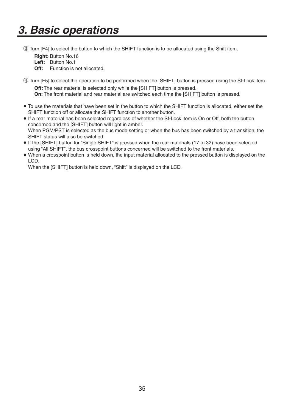 Basic operations | Panasonic AV-HS450N User Manual | Page 35 / 190