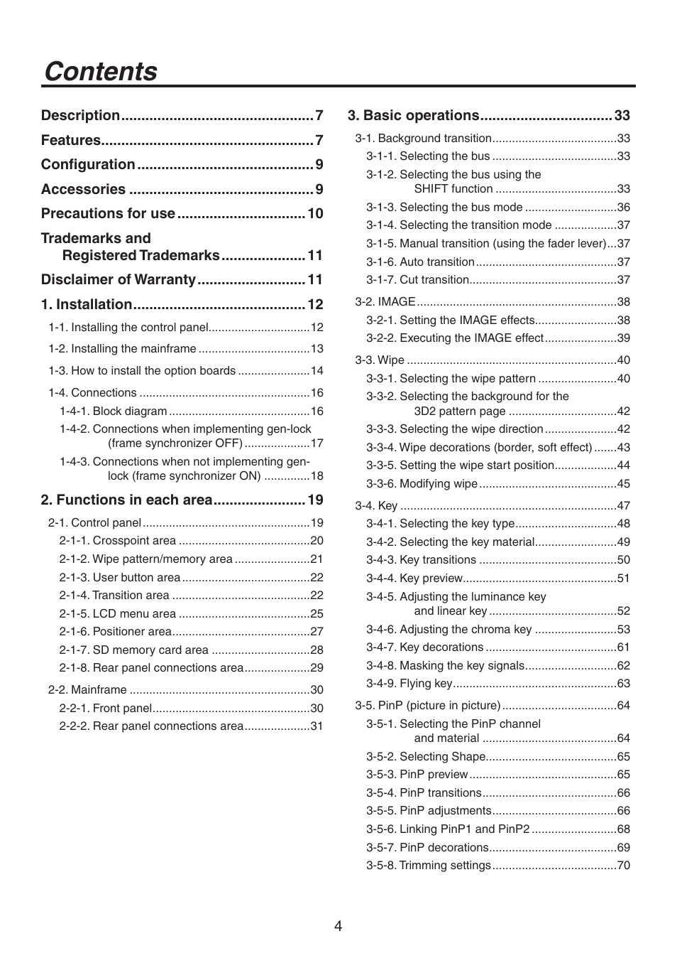 Panasonic AV-HS450N User Manual | Page 4 / 190