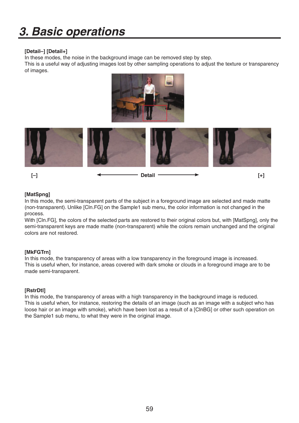 Basic operations | Panasonic AV-HS450N User Manual | Page 59 / 190