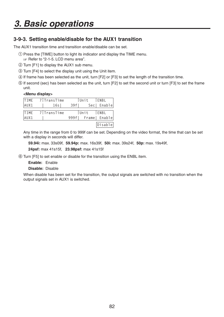 Basic operations | Panasonic AV-HS450N User Manual | Page 82 / 190