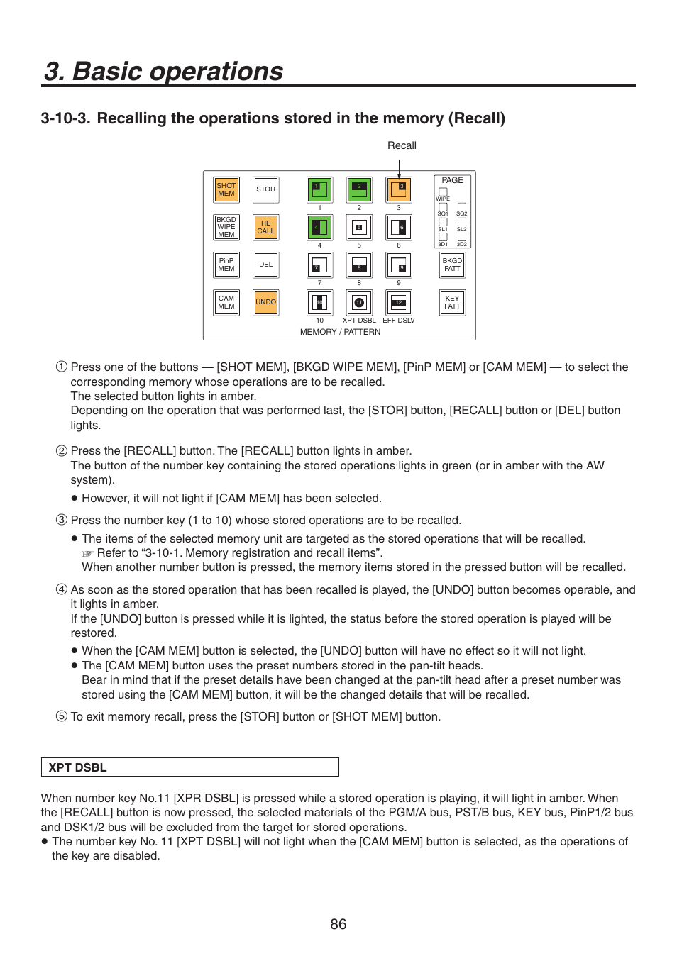 Basic operations | Panasonic AV-HS450N User Manual | Page 86 / 190