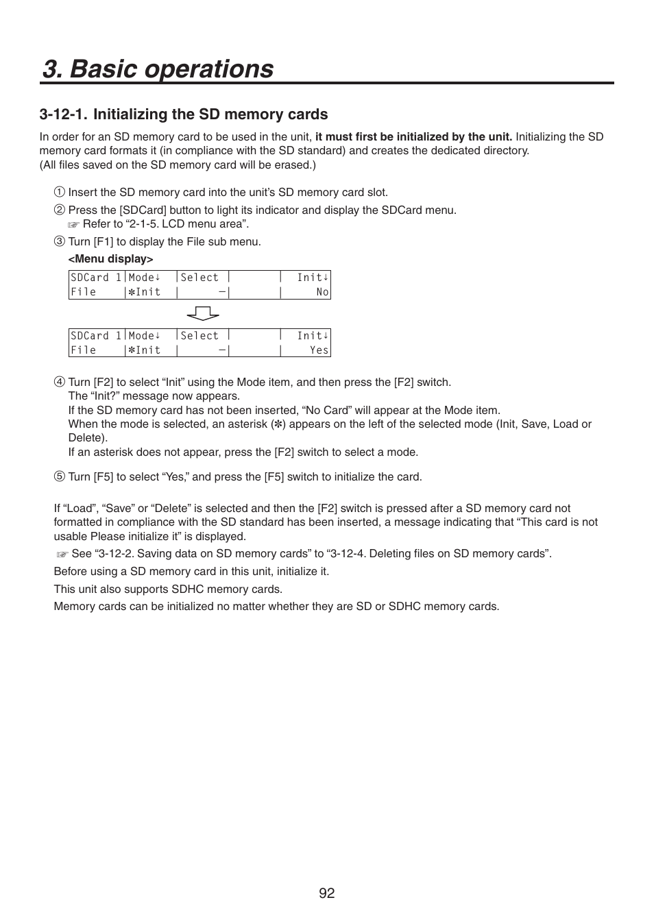 Basic operations | Panasonic AV-HS450N User Manual | Page 92 / 190