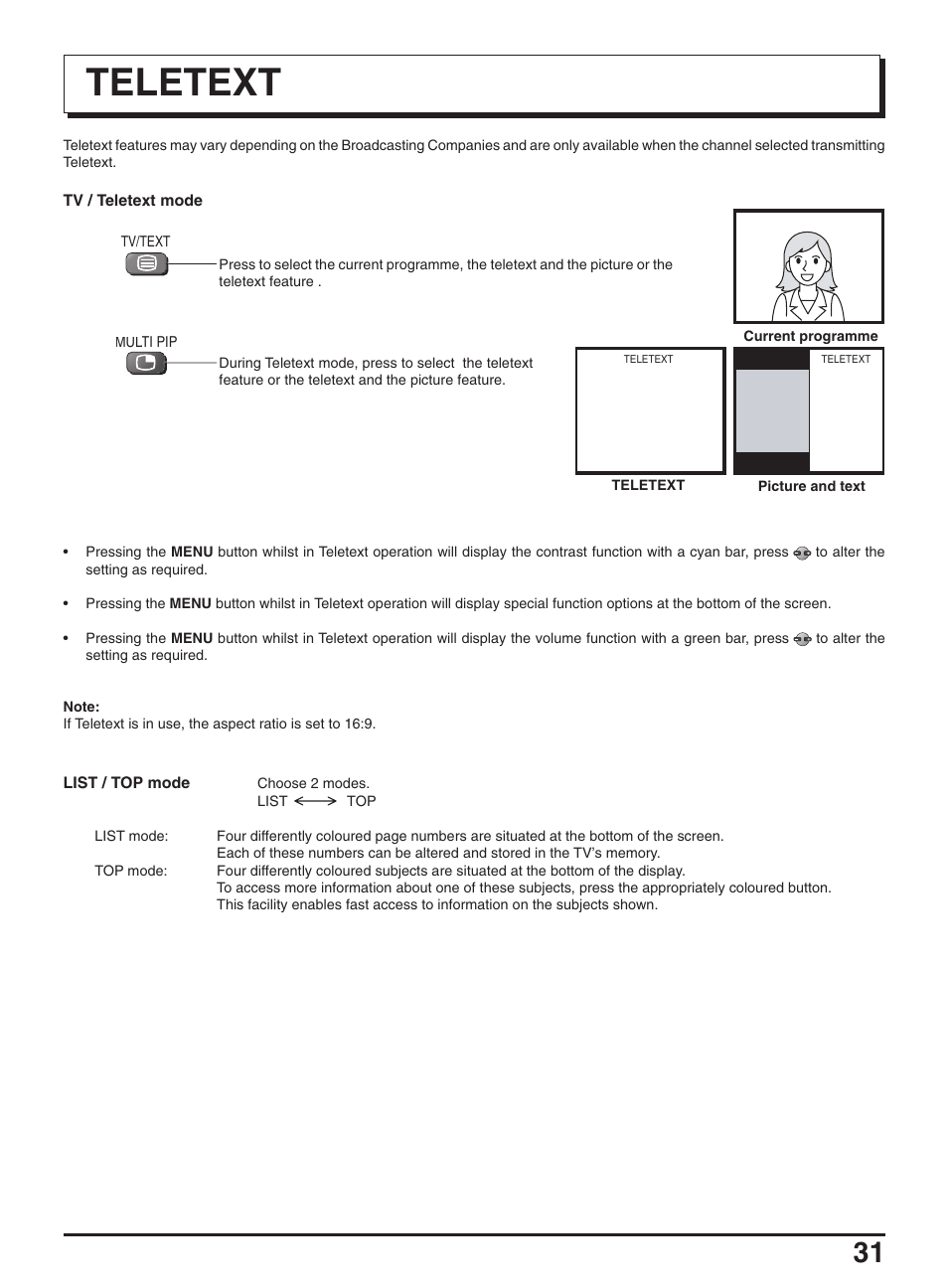 Teletext | Panasonic TX-47P950A User Manual | Page 31 / 39