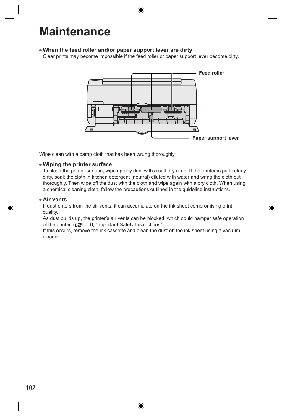 Maintenance | Panasonic KX-PX20M User Manual | Page 102 / 112