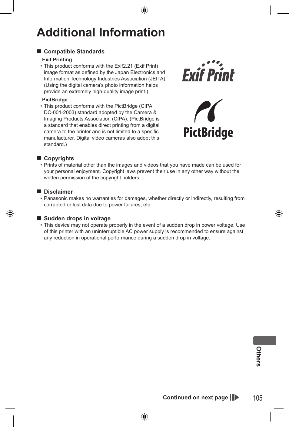 Additional information | Panasonic KX-PX20M User Manual | Page 105 / 112