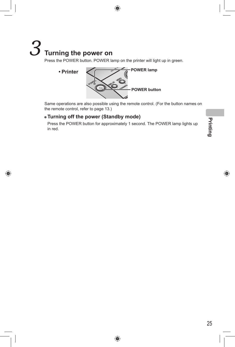 Turning the power on | Panasonic KX-PX20M User Manual | Page 25 / 112