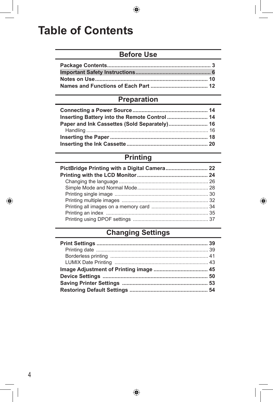 Panasonic KX-PX20M User Manual | Page 4 / 112