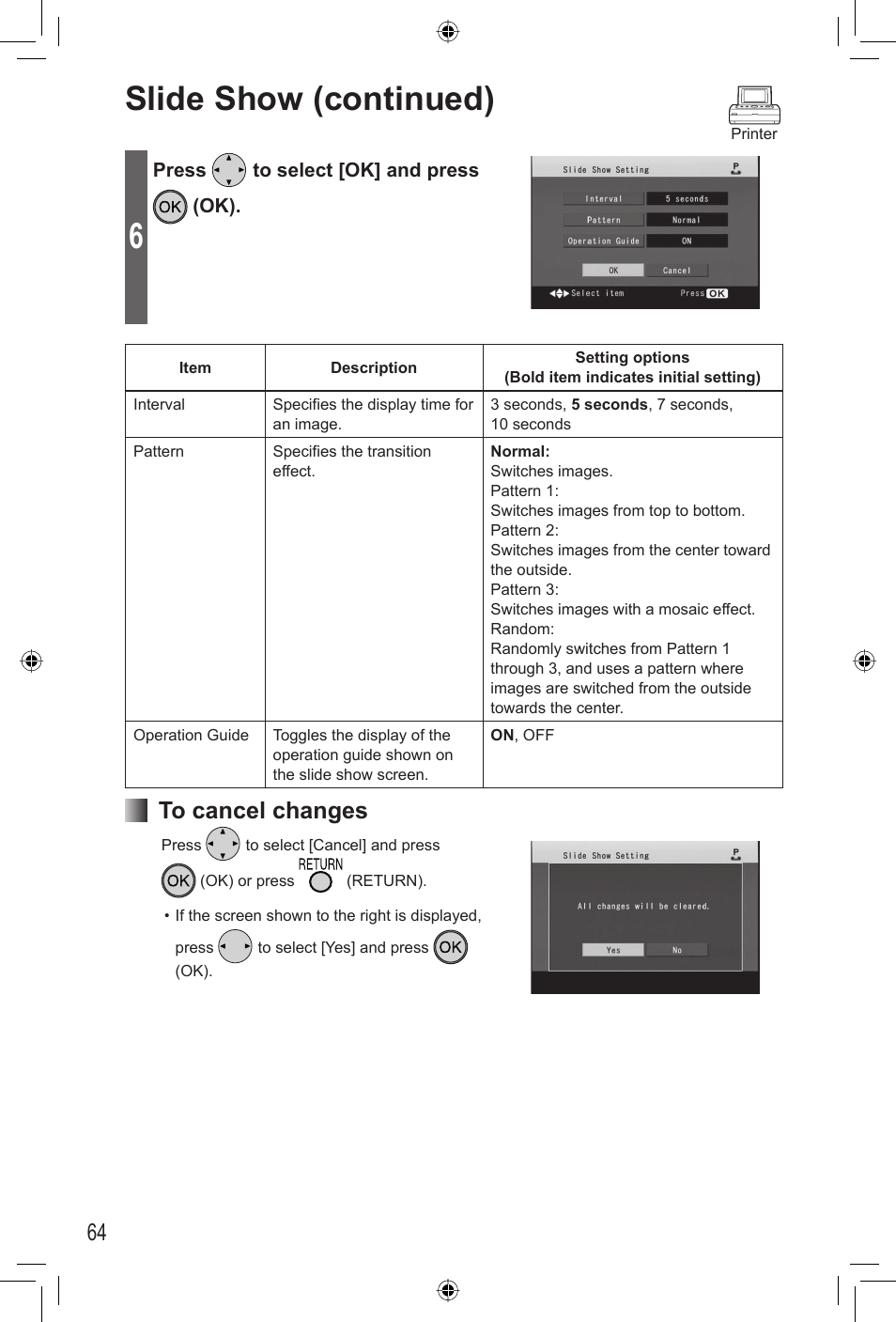 Slide show (continued) | Panasonic KX-PX20M User Manual | Page 64 / 112