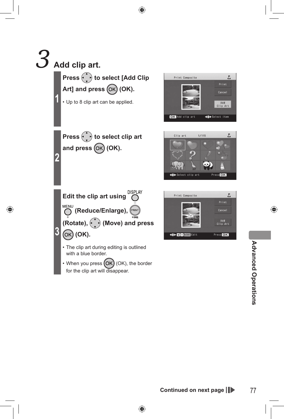 Add clip art | Panasonic KX-PX20M User Manual | Page 77 / 112