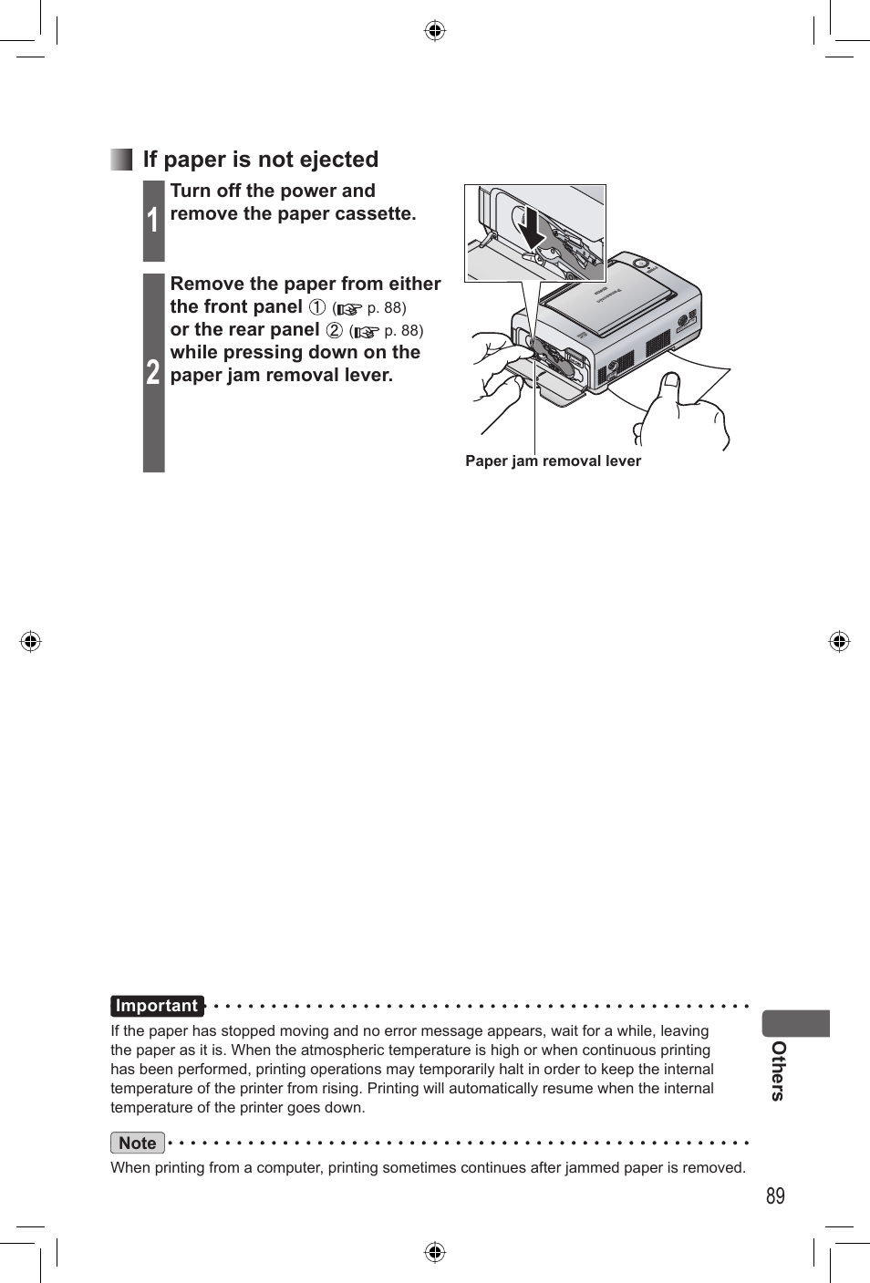 If paper is not ejected | Panasonic KX-PX20M User Manual | Page 89 / 112