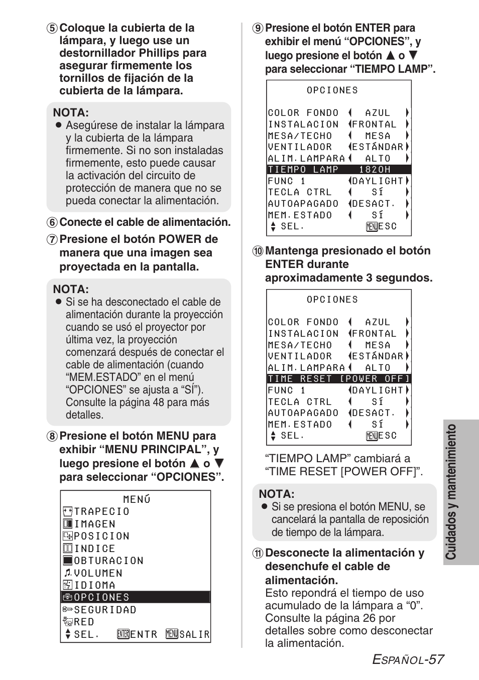 57 cuidados y m antenimiento | Panasonic LB20NTU User Manual | Page 133 / 144