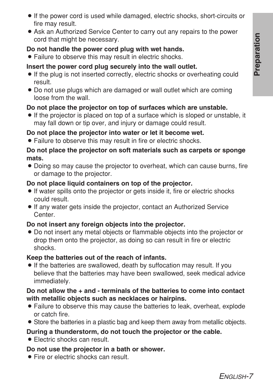 7 preparation | Panasonic LB20NTU User Manual | Page 7 / 144