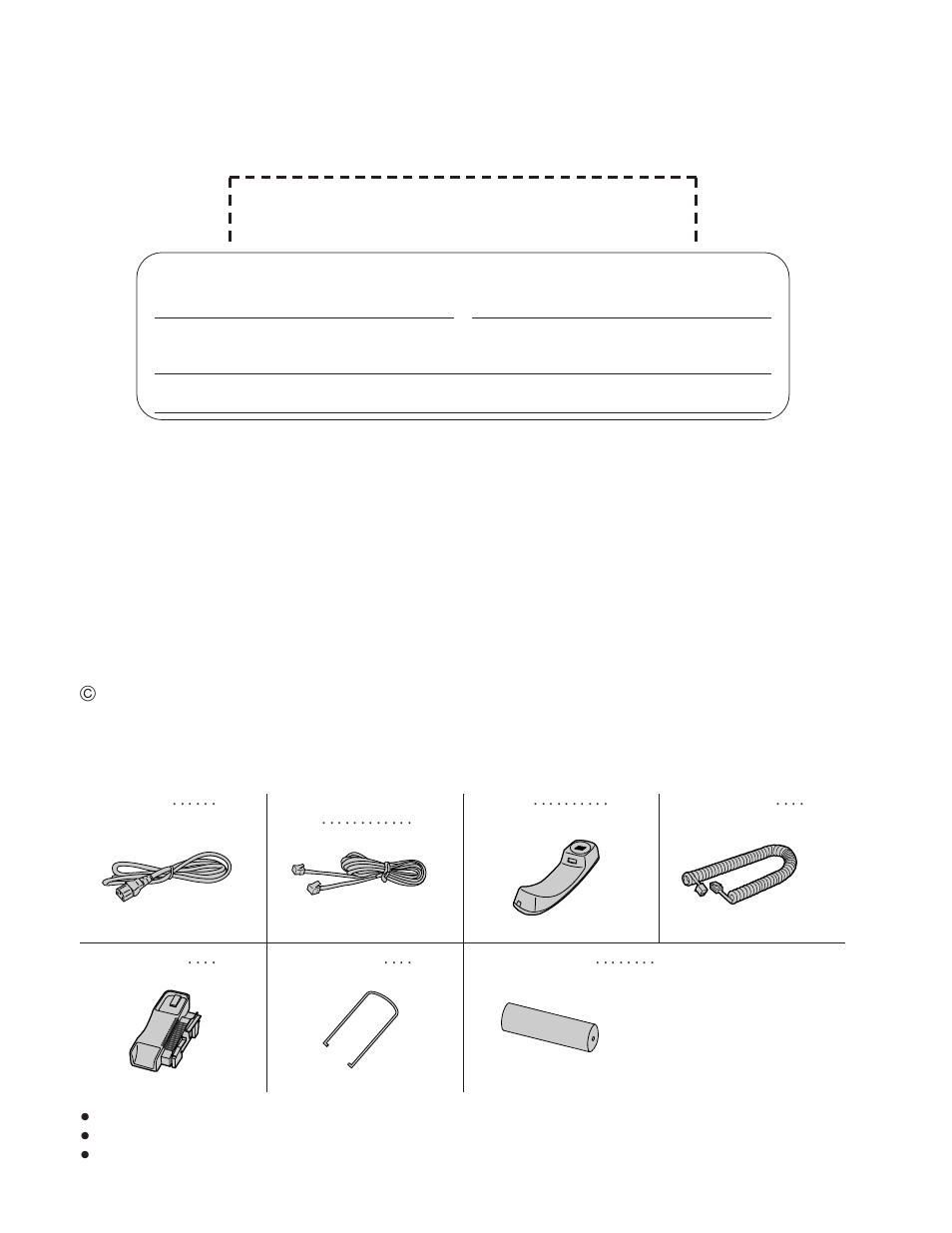 Things you should keep records of, Included accessories, Attach your sales receipt here | Panasonic KX-F780 User Manual | Page 2 / 80