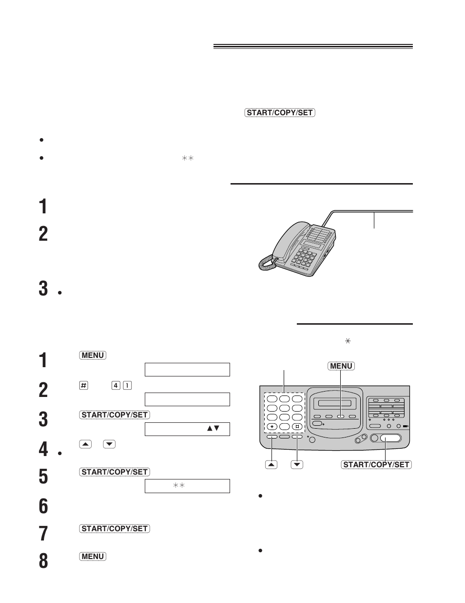 Remote fax receiving, Receiving using an extension, Using an extension to receive a fax message) | Changing the remote fax activation code | Panasonic KX-F780 User Manual | Page 40 / 80