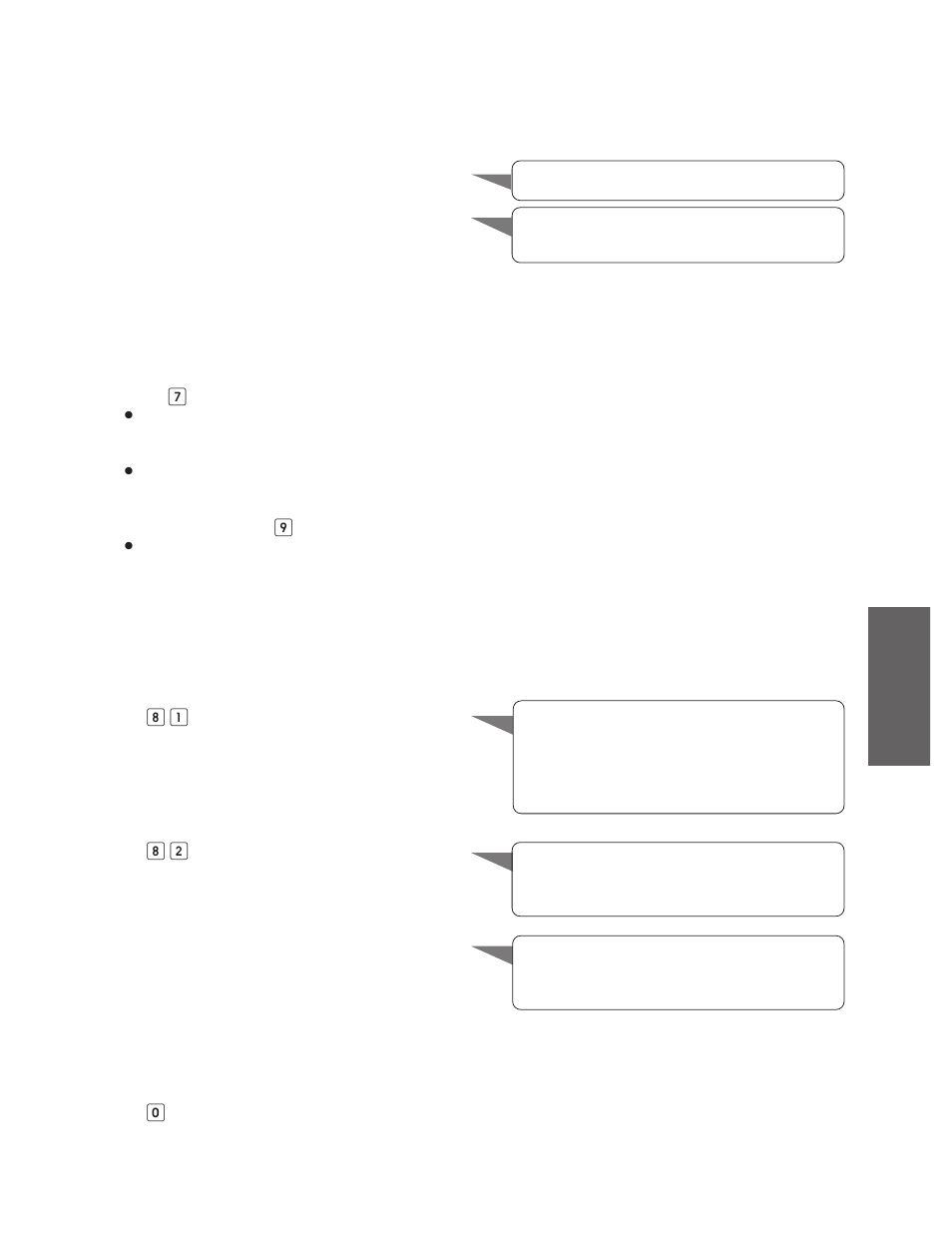 Re-recording a greeting message, Skipping the greeting message, Recording a marker message | Turning message transfer/pager call on or off | Panasonic KX-F780 User Manual | Page 53 / 80