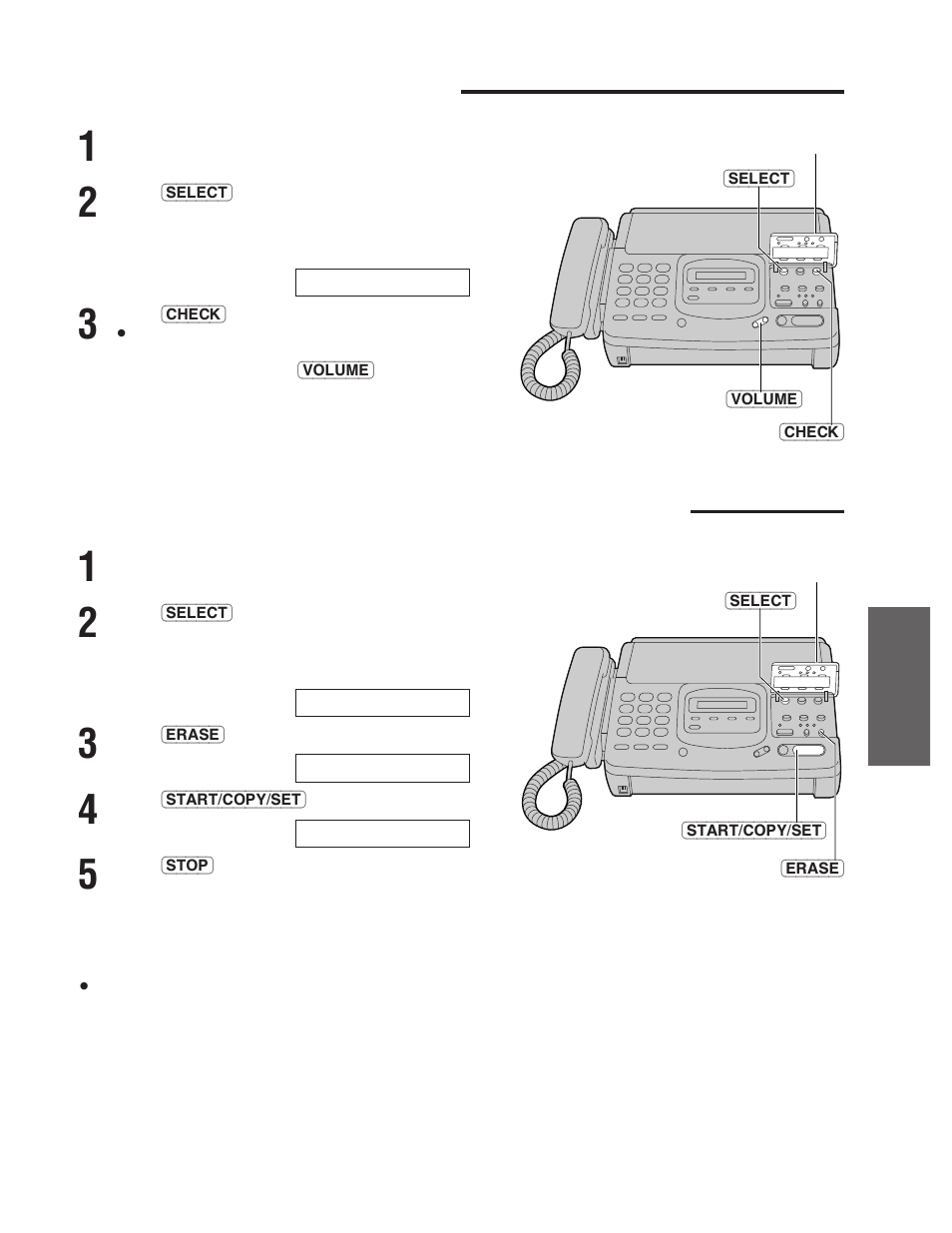 Erasing your own recorded greeting messages, Checking greeting messages | Panasonic KX-F780 User Manual | Page 55 / 80