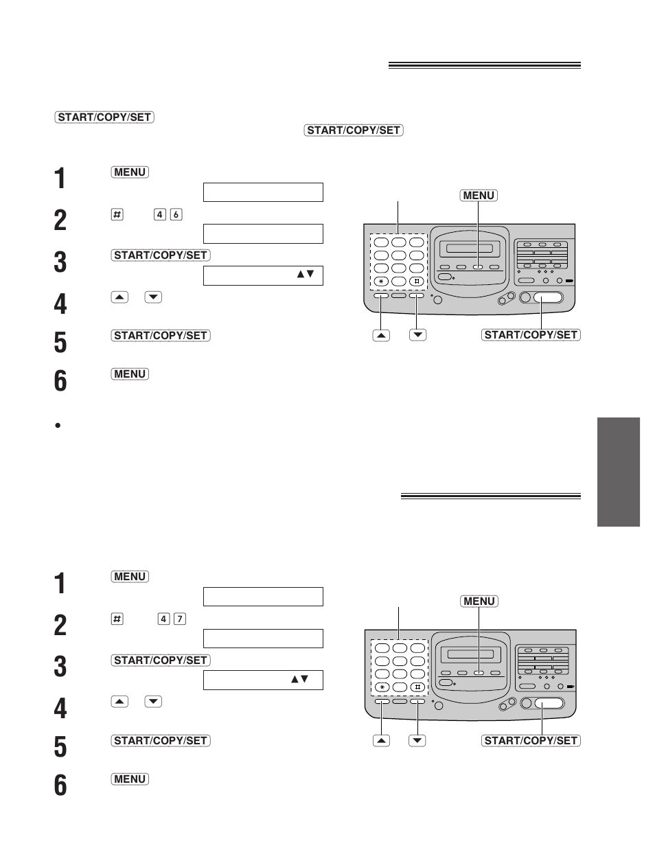 Setting the friendly reception, Setting the fax voice guidance | Panasonic KX-F780 User Manual | Page 59 / 80