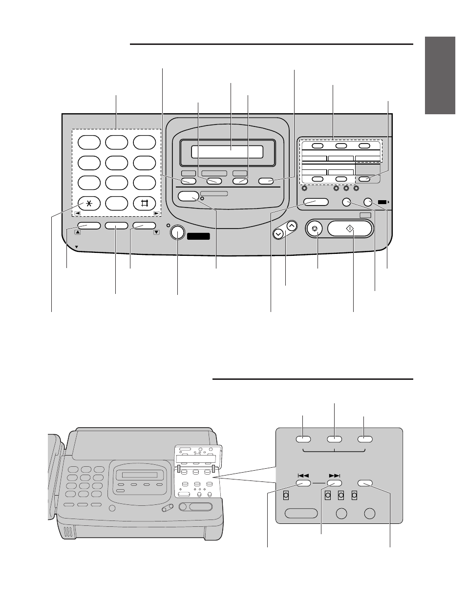 Control panel answering control buttons, Installation and connection | Panasonic KX-F780 User Manual | Page 7 / 80