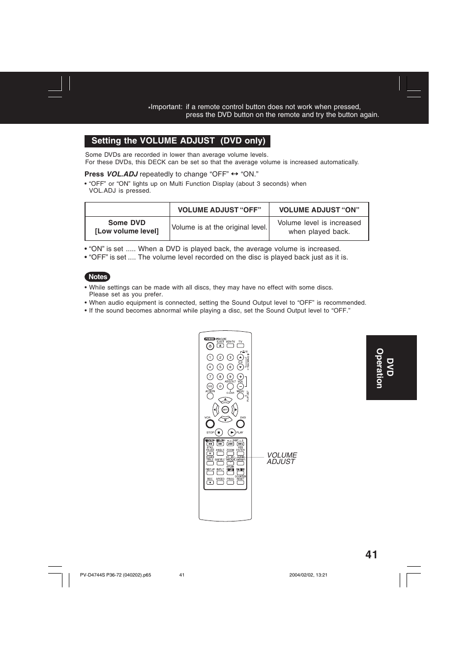 Panasonic PV-D4744S User Manual | Page 41 / 72