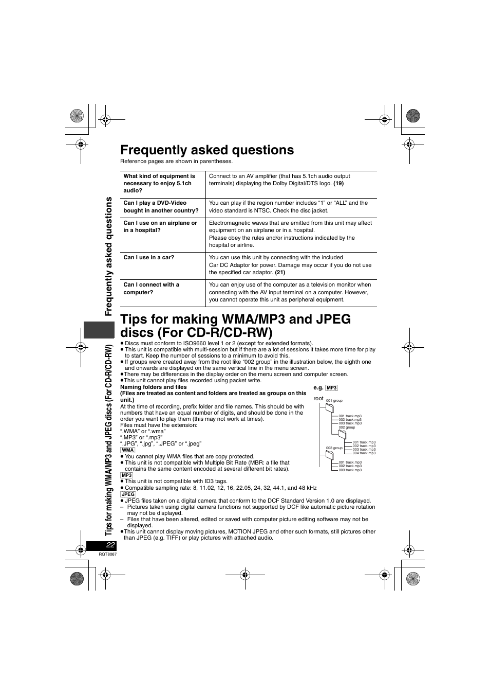 Frequently asked questions | Panasonic DVD-LS90  EN User Manual | Page 22 / 32