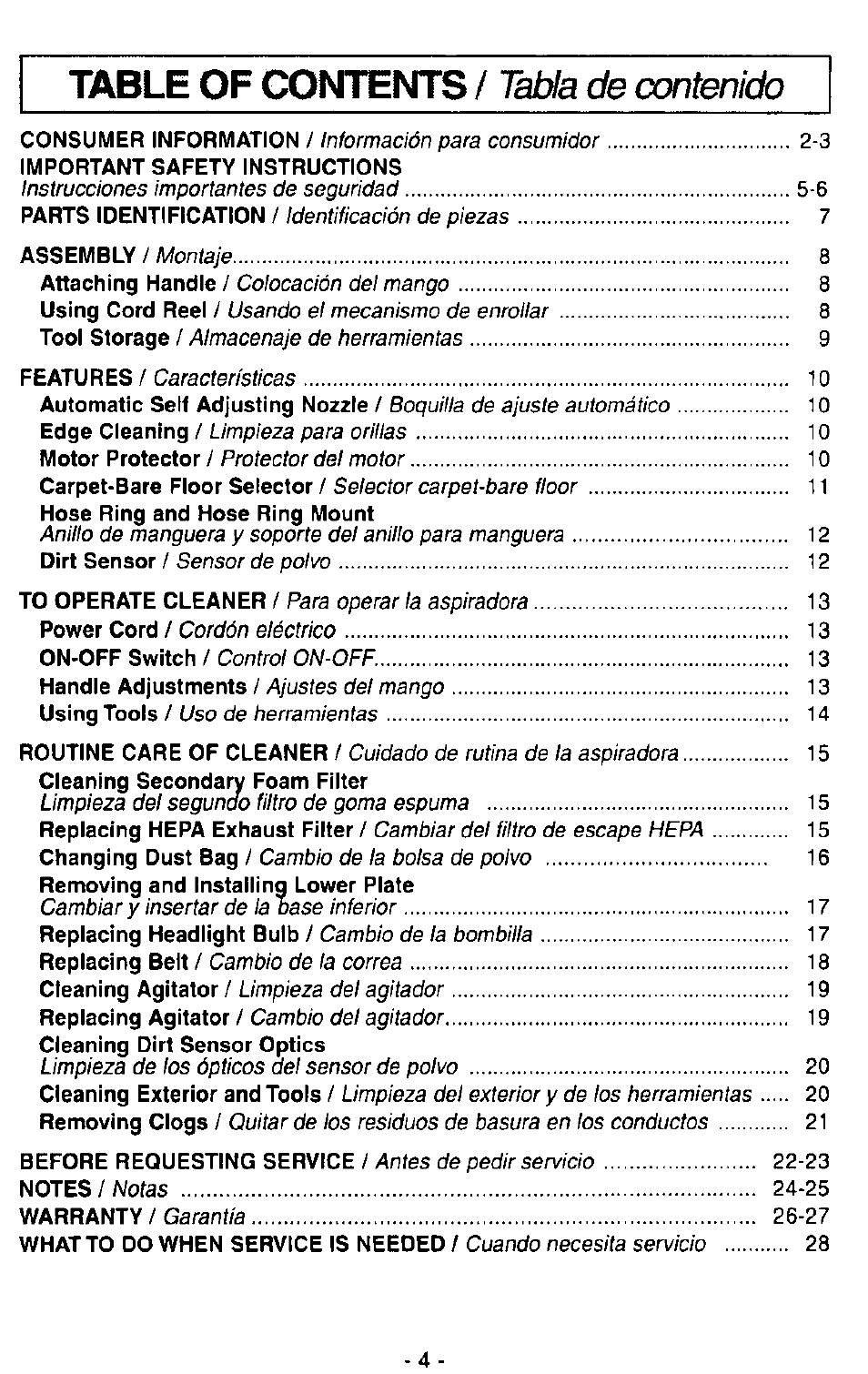 Panasonic MC-V7390 User Manual | Page 4 / 27