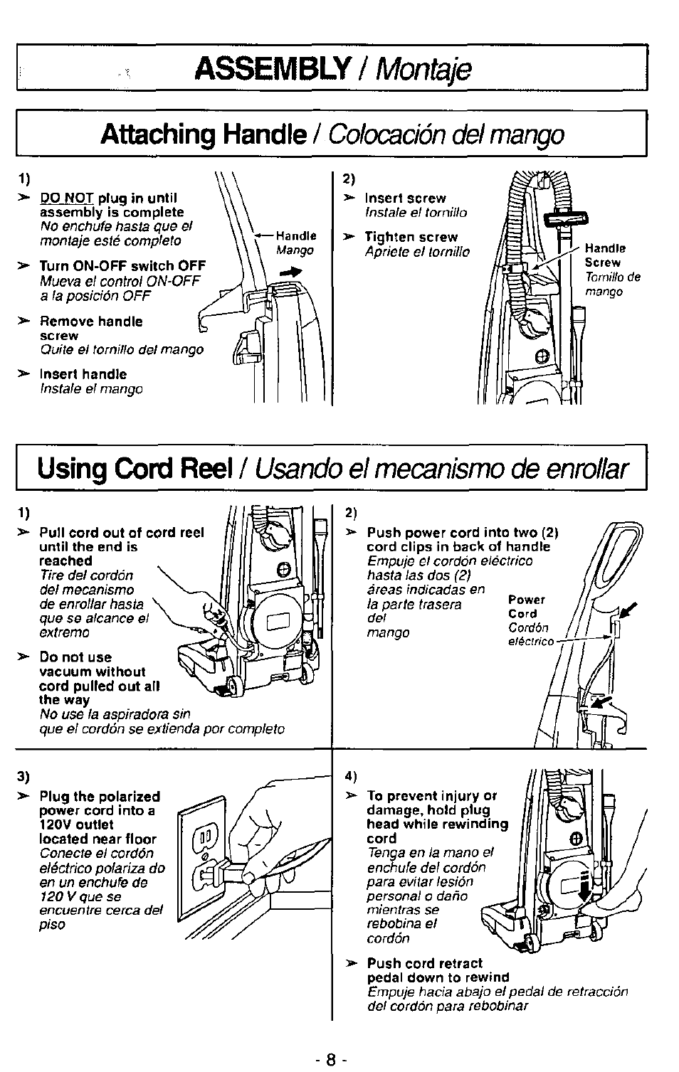 Panasonic MC-V7390 User Manual | Page 8 / 27