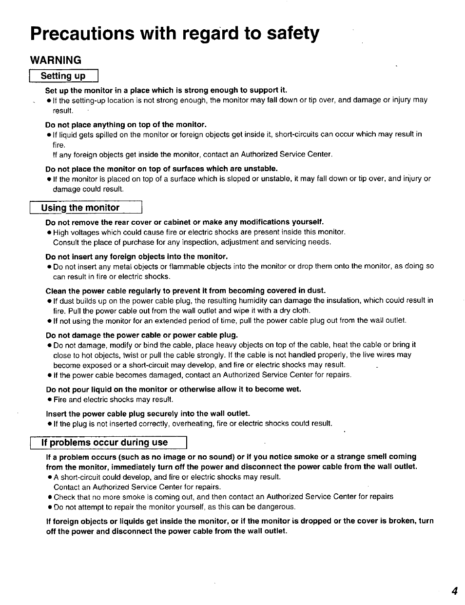 Warning, Precautions with regard to safety | Panasonic DT2750MS User Manual | Page 5 / 48
