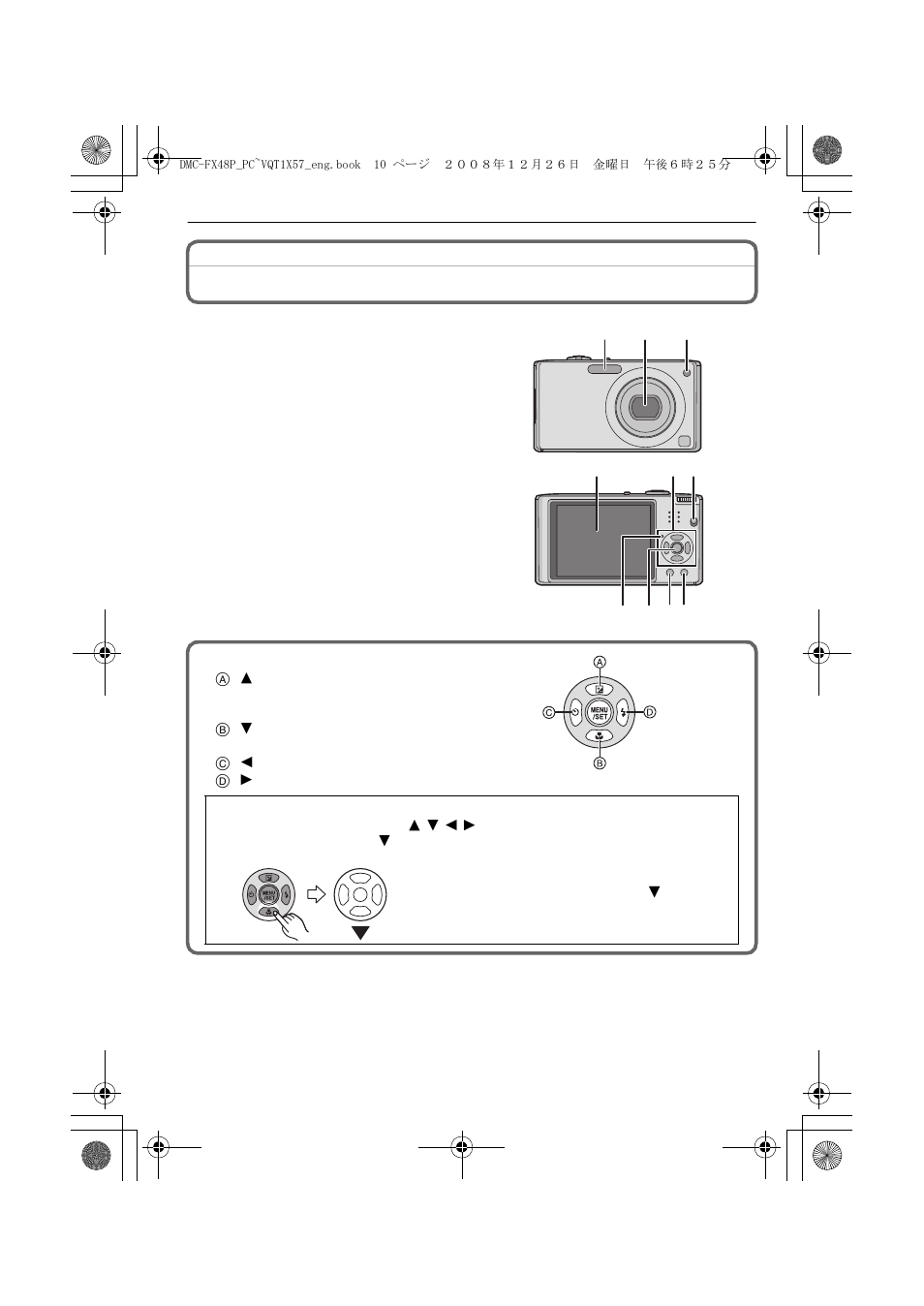 Names of the components | Panasonic DMC-FX48 User Manual | Page 10 / 136