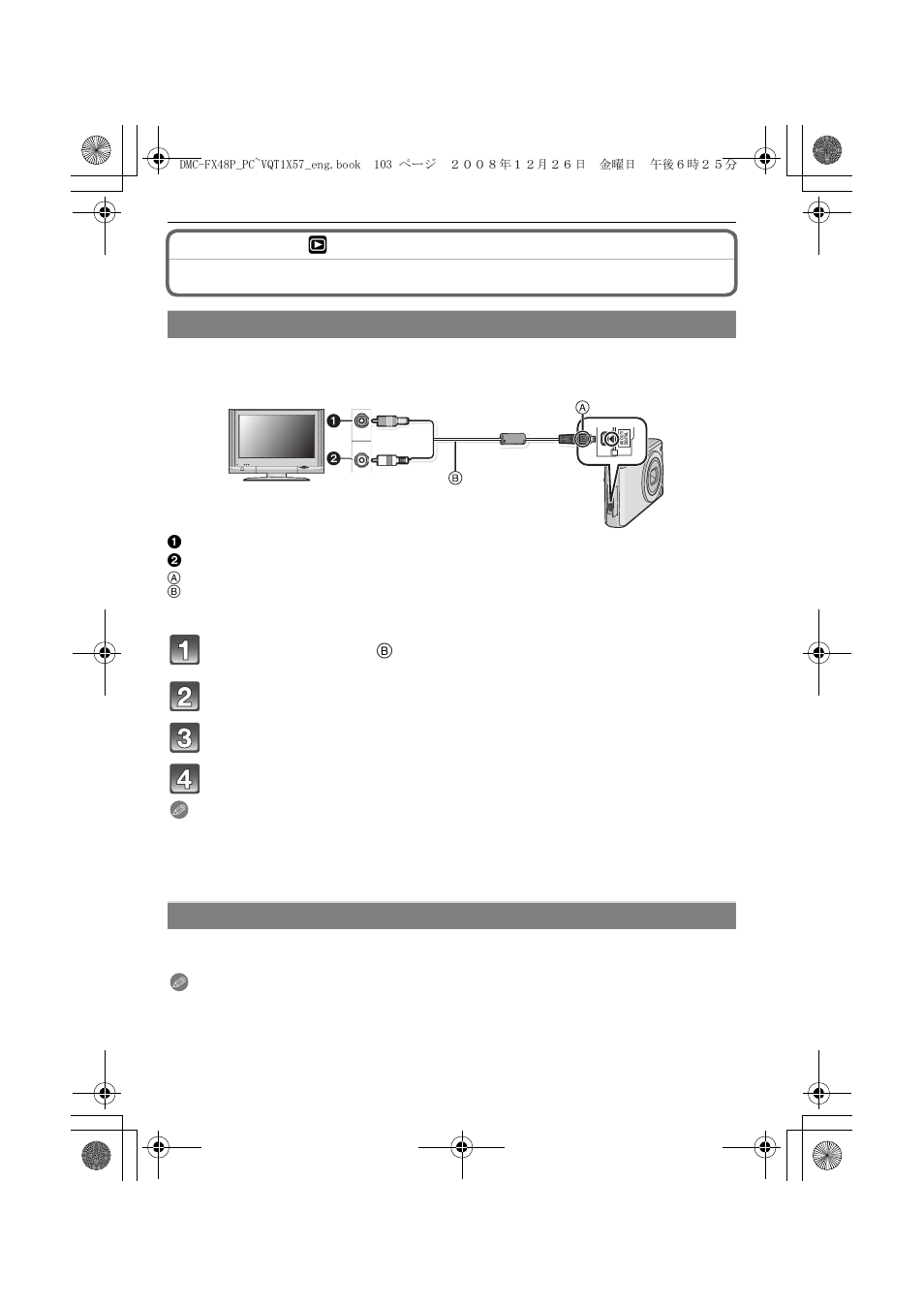 Playing back pictures on a tv screen | Panasonic DMC-FX48 User Manual | Page 103 / 136