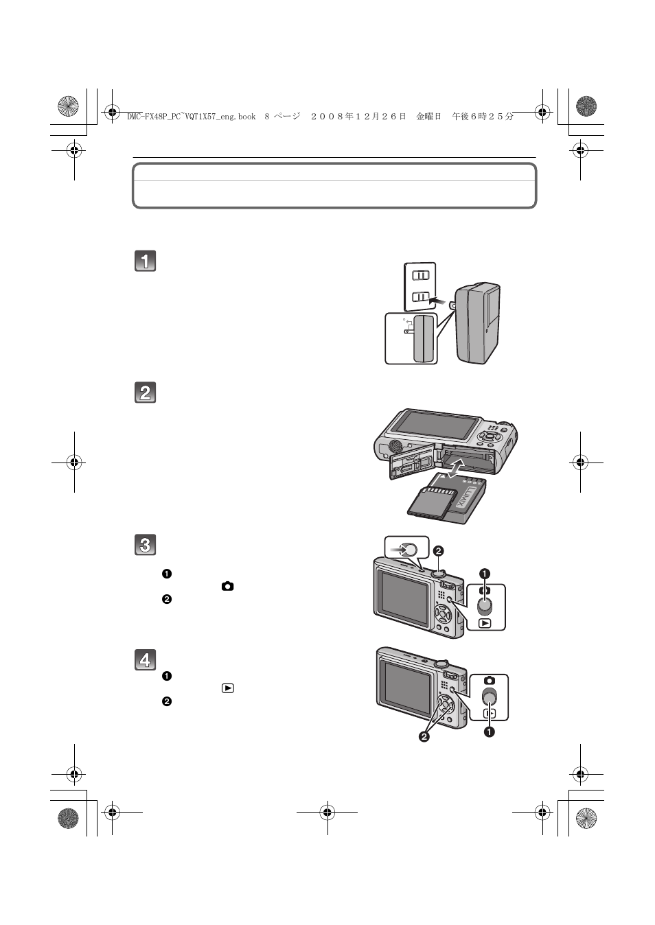 Quick guide | Panasonic DMC-FX48 User Manual | Page 8 / 136