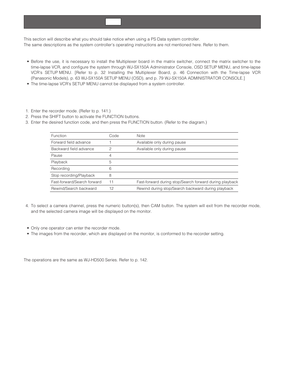 Stopping rec only alarm recording | Panasonic WJ-SX 150A User Manual | Page 141 / 220