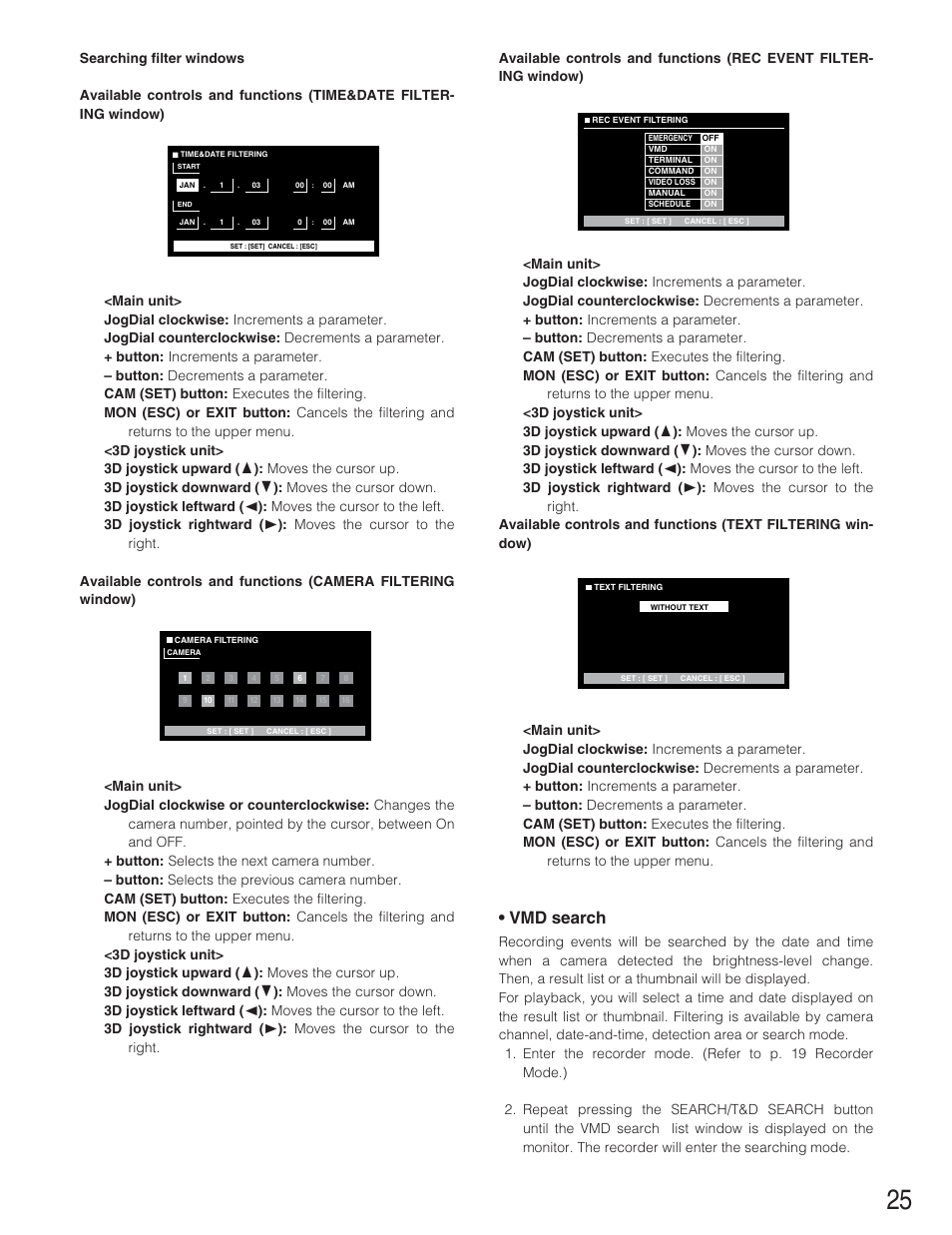 Vmd search | Panasonic WJ-SX 150A User Manual | Page 197 / 220