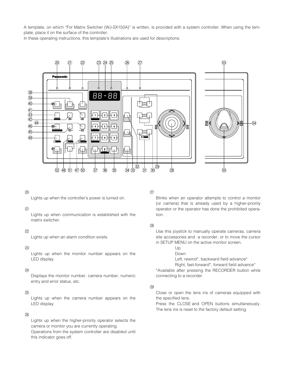 Front view (wv-cu360c), Front view (wv-cu360cj) | Panasonic WJ-SX 150A User Manual | Page 25 / 220