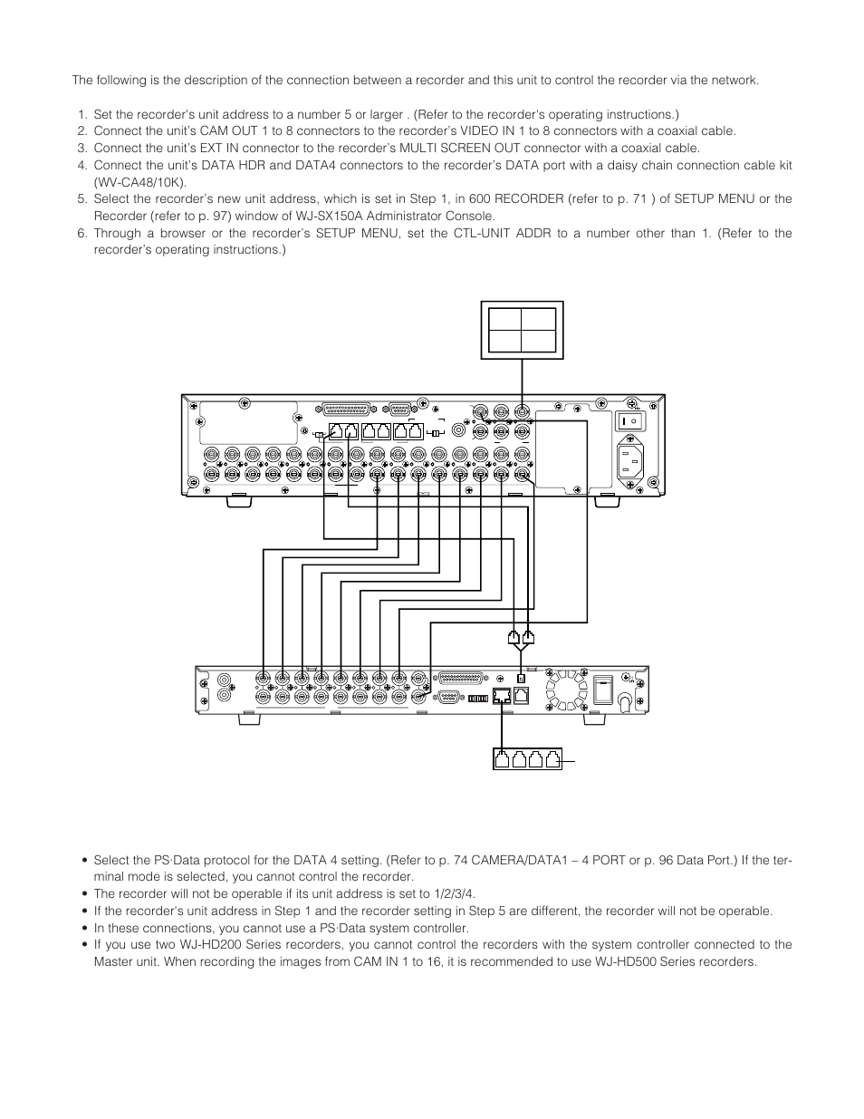 To control a recorder via the network | Panasonic WJ-SX 150A User Manual | Page 42 / 220