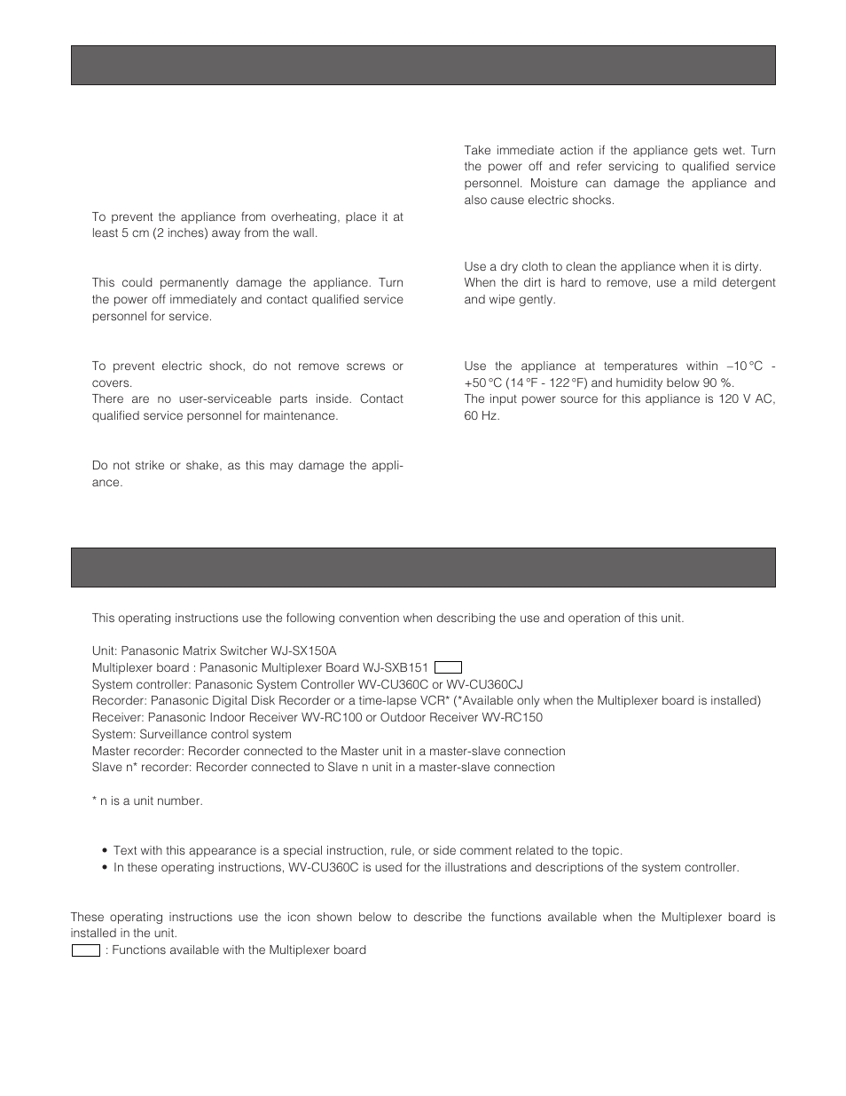 Precautions, Document convention, Precautions document convention | Panasonic WJ-SX 150A User Manual | Page 7 / 220