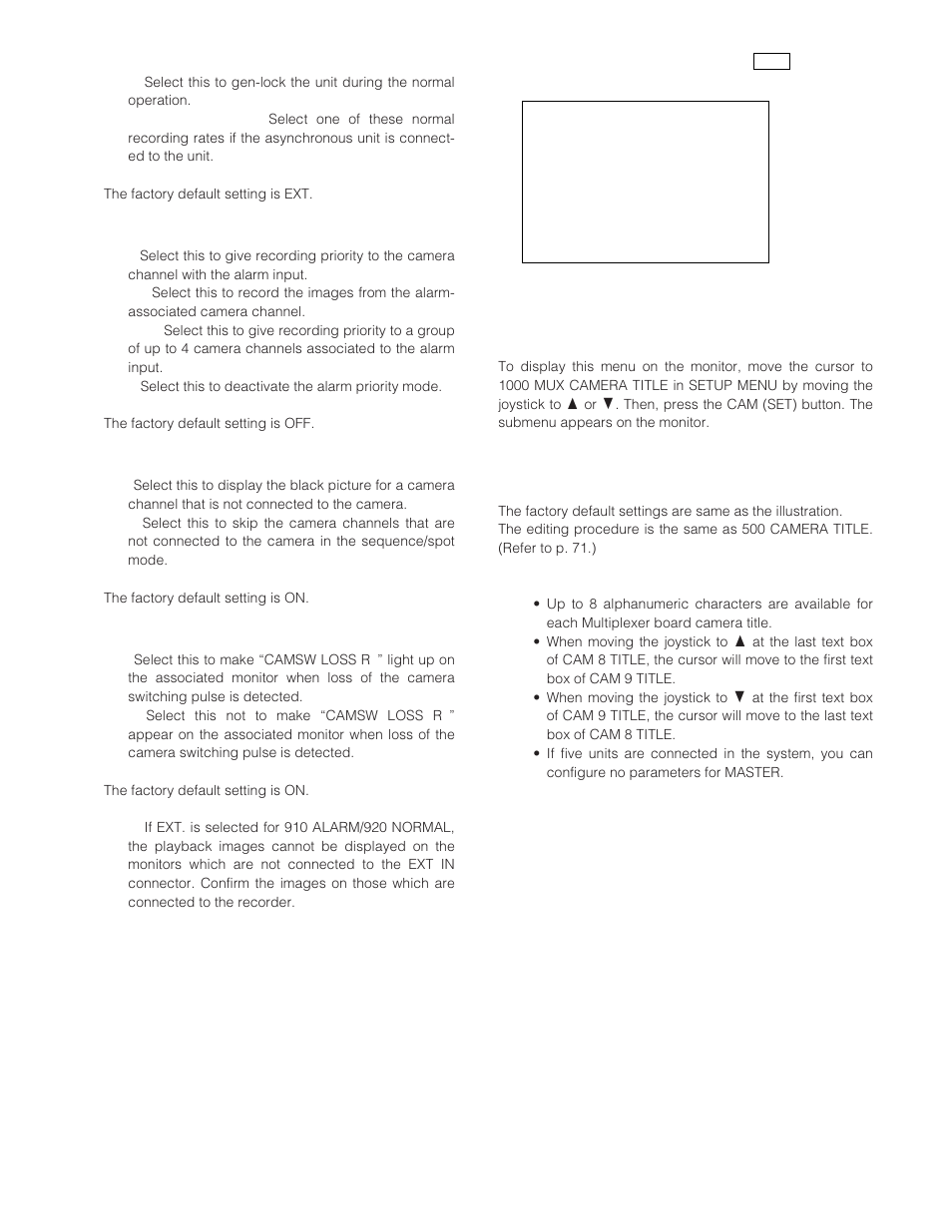 Mux camera title mux, How to display, How to edit | Mux camera title | Panasonic WJ-SX 150A User Manual | Page 75 / 220