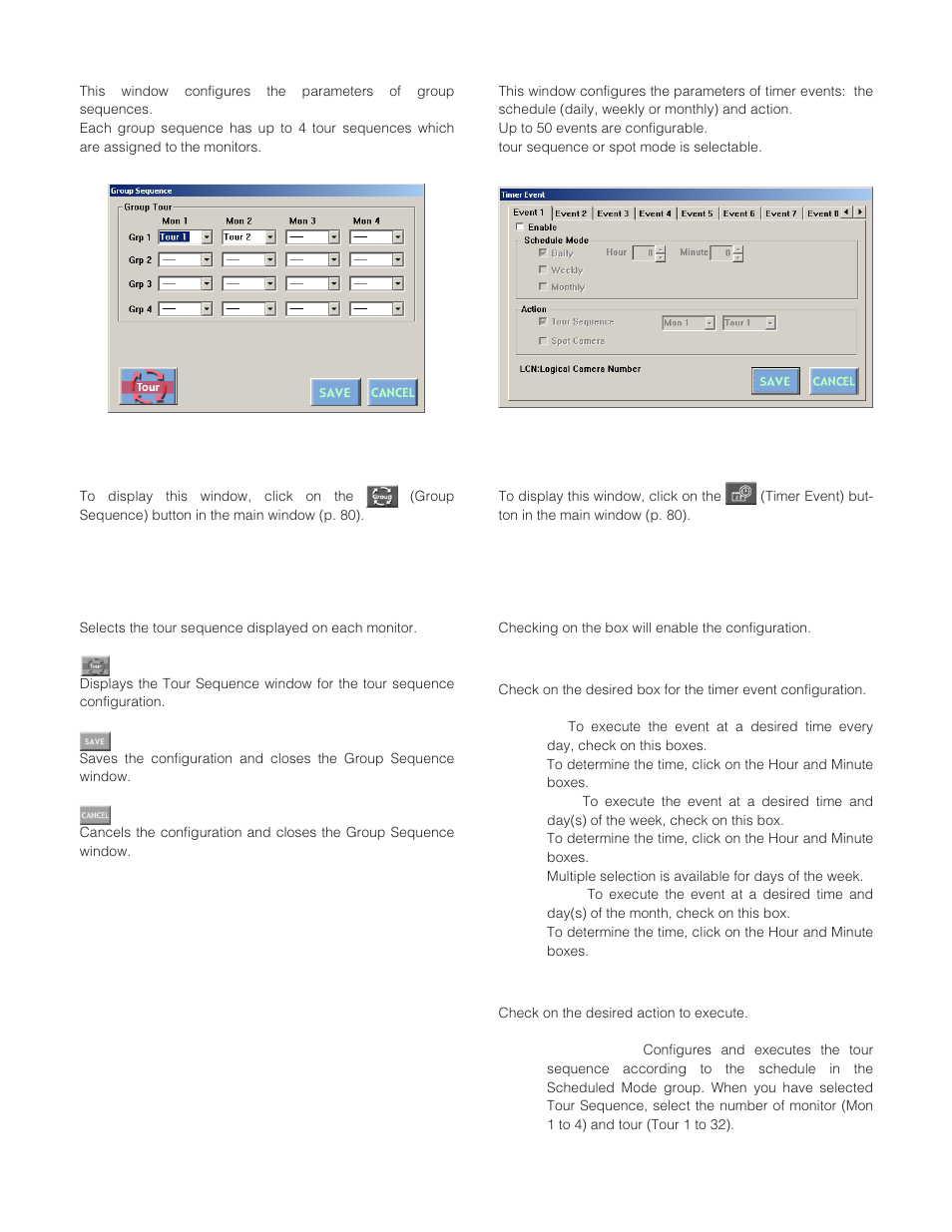 Group sequence, How to display, Parameters | Timer event | Panasonic WJ-SX 150A User Manual | Page 82 / 220