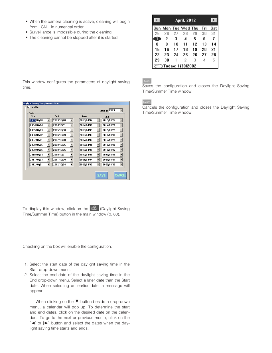 Daylight saving time/summer time, How to display, Parameters | Panasonic WJ-SX 150A User Manual | Page 84 / 220