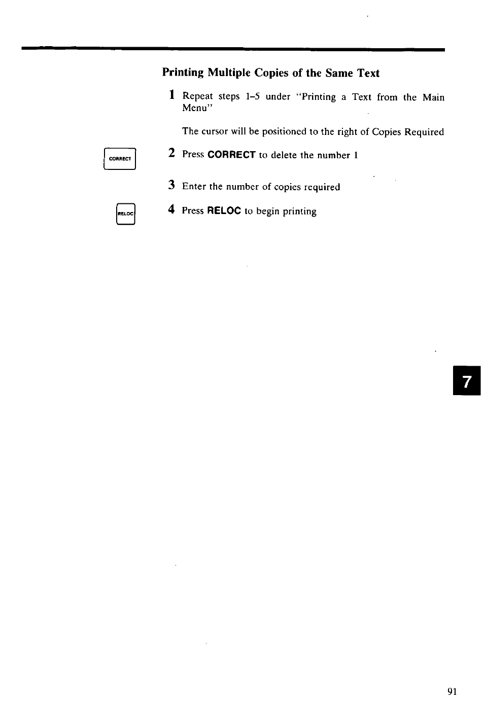 Printing multiple copies of the same text | Panasonic KX-E2500 User Manual | Page 101 / 252