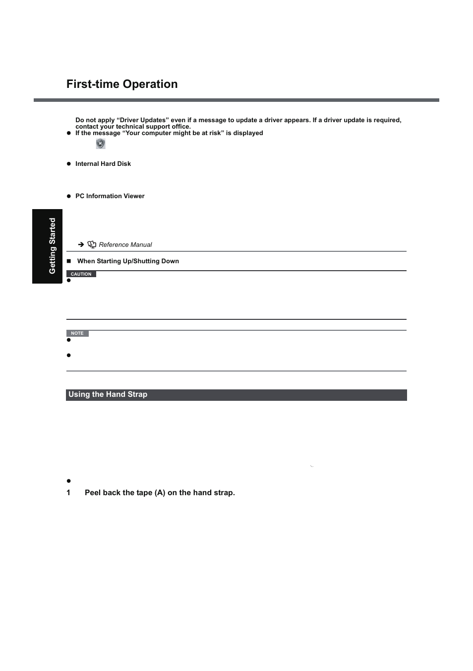 First-time operation | Panasonic CF-T5 Series User Manual | Page 14 / 40