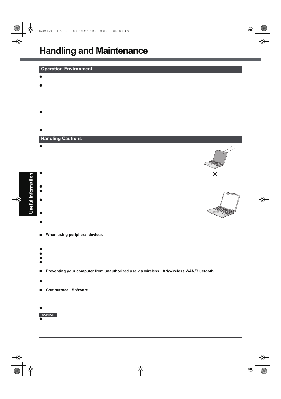 Handling and maintenance | Panasonic CF-T5 Series User Manual | Page 18 / 40