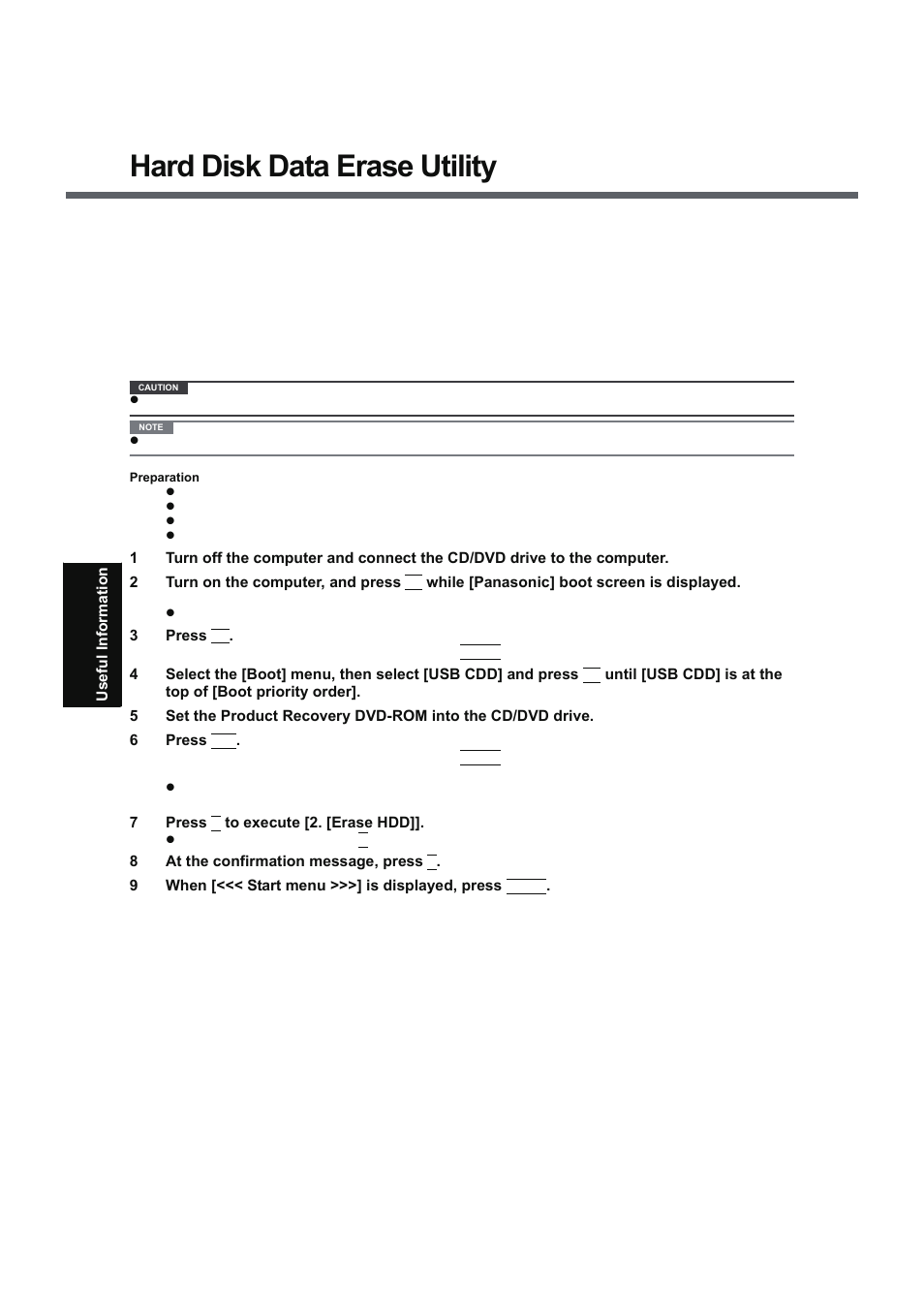 Hard disk data erase utility | Panasonic CF-T5 Series User Manual | Page 24 / 40