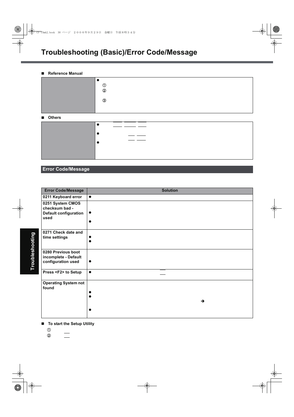 Troubleshooting (basic)/error code/message | Panasonic CF-T5 Series User Manual | Page 30 / 40