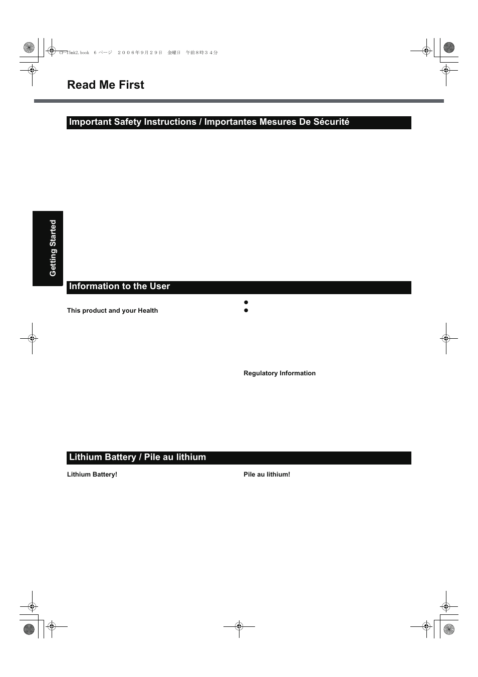 Read me first | Panasonic CF-T5 Series User Manual | Page 6 / 40