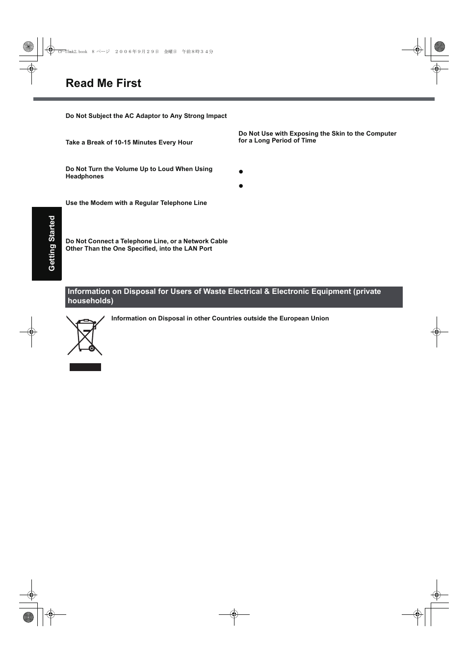 Read me first | Panasonic CF-T5 Series User Manual | Page 8 / 40