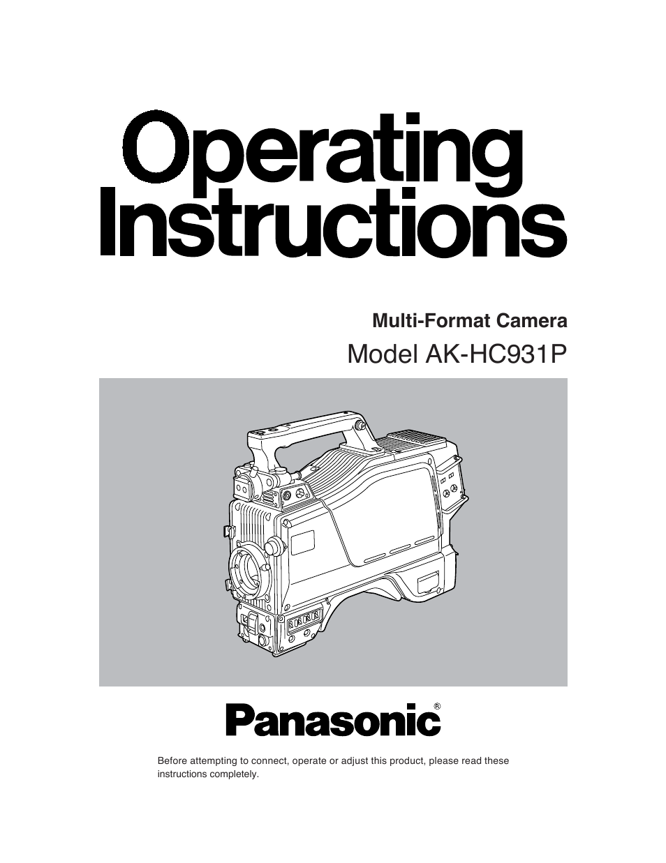 Panasonic AK-HC931P User Manual | 30 pages