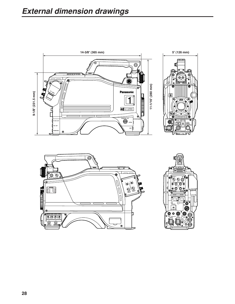 External dimension drawing, External dimension drawings, Rnam y /c | Panasonic AK-HC931P User Manual | Page 28 / 30